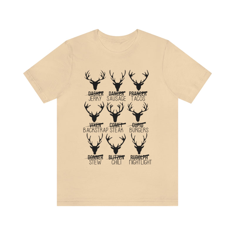 Christmas Reindeer Hunter T Shirt (Black Print)