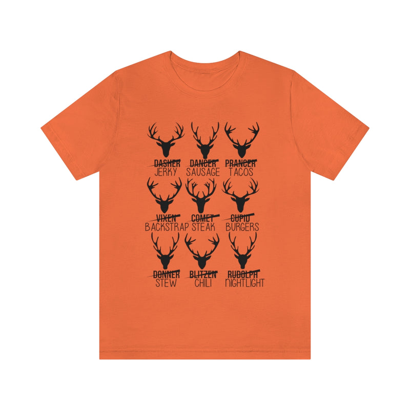 Christmas Reindeer Hunter T Shirt (Black Print)