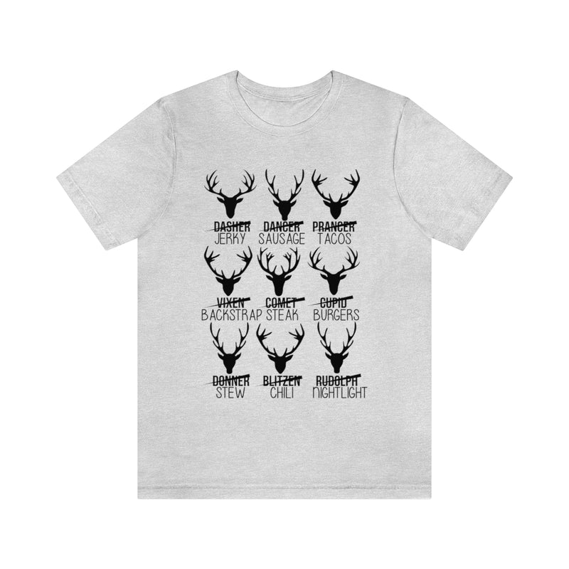 Christmas Reindeer Hunter T Shirt (Black Print)