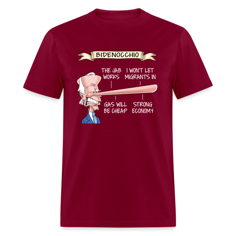 The Bidenocchio T-Shirt - burgundy