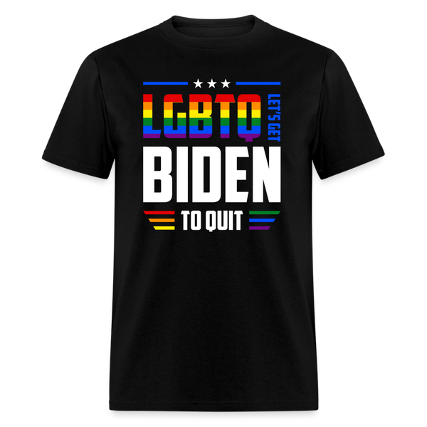 LGBTQ Let's Get Biden To Quit T-Shirt - black
