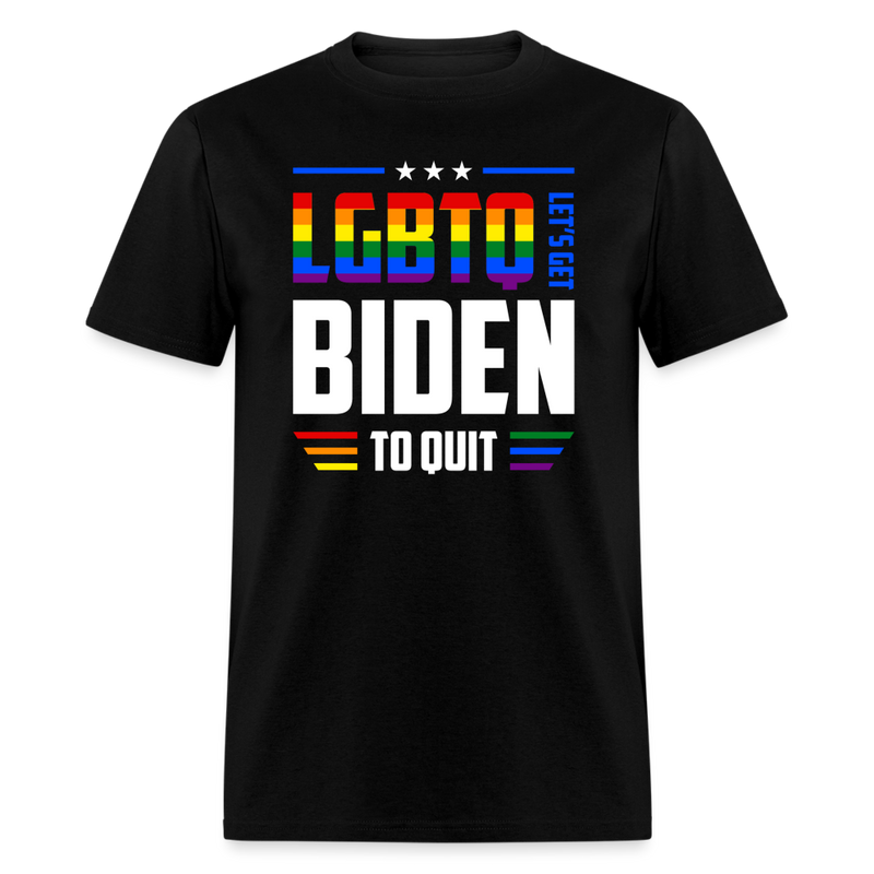 LGBTQ Let's Get Biden To Quit T-Shirt - black