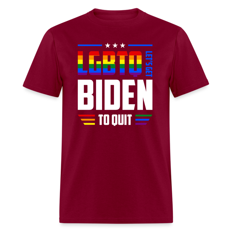 LGBTQ Let's Get Biden To Quit T-Shirt - burgundy