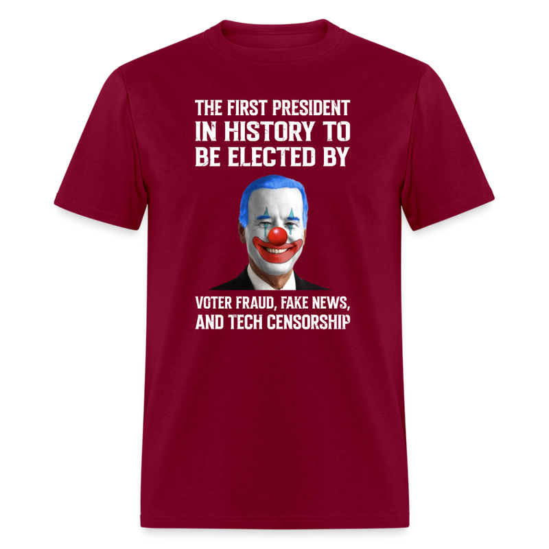 The First President in History T-Shirt - burgundy