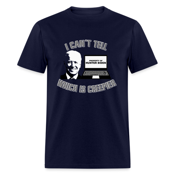 I Can't Tell Which is Creepier T-Shirt - navy