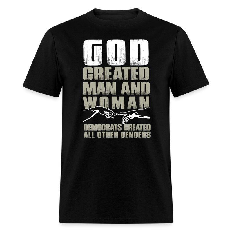 God Created Man and Woman T-Shirt - black