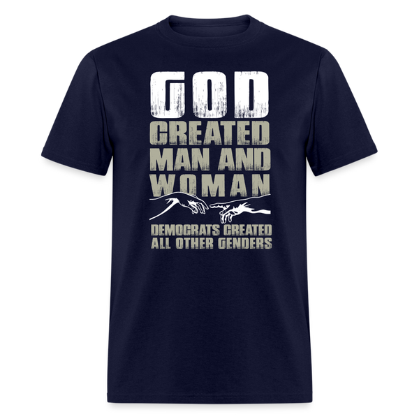 God Created Man and Woman T-Shirt - navy