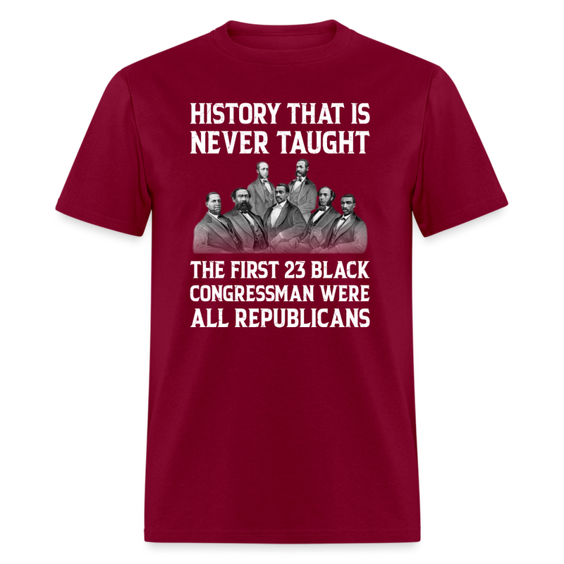 History That is Never Taught T-Shirt - burgundy