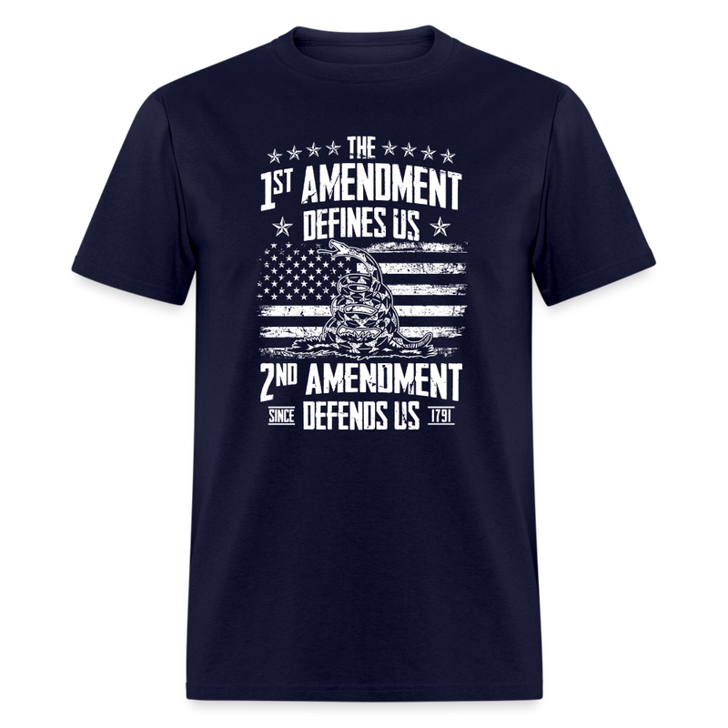 The 1st Amendment Defines Us T-Shirt - navy