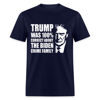 Trump Was 100% Correct T-Shirt - navy