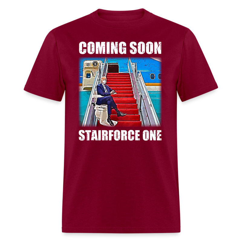 Coming Soon Stairforce One T-Shirt - burgundy