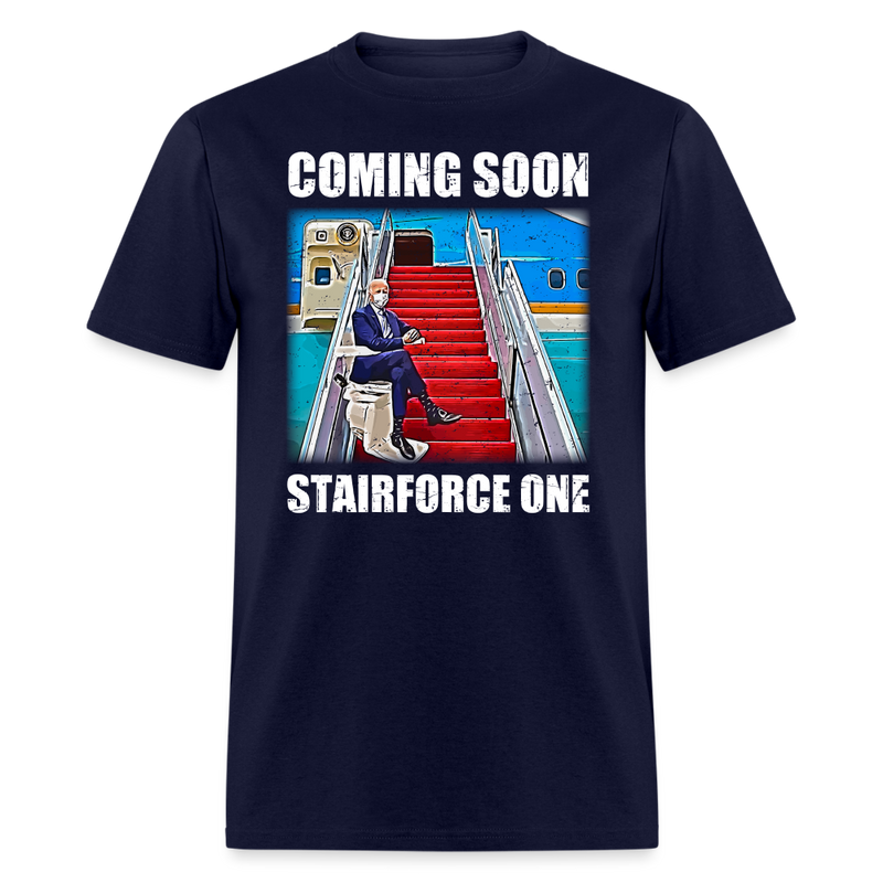 Coming Soon Stairforce One T-Shirt - navy