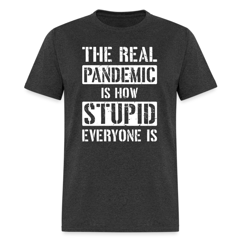 The Real Pandemic Is How Stupid Everyone Is T-Shirt - heather black