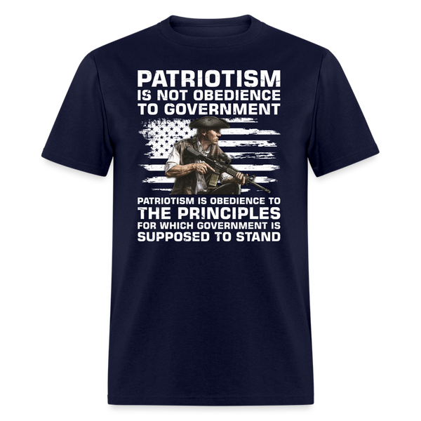 Patriotism Is Not Disobedience to Government T-Shirt - navy