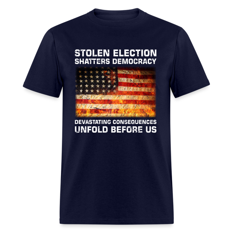 Devastating Consequences Unfold Before Us T-Shirt - navy
