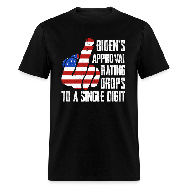 Biden's Approval Rating Drops To A Single Digit T-Shirt - black