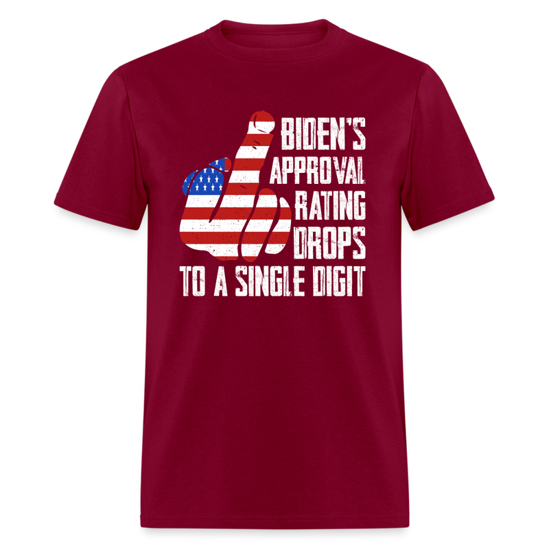 Biden's Approval Rating Drops To A Single Digit T-Shirt - burgundy