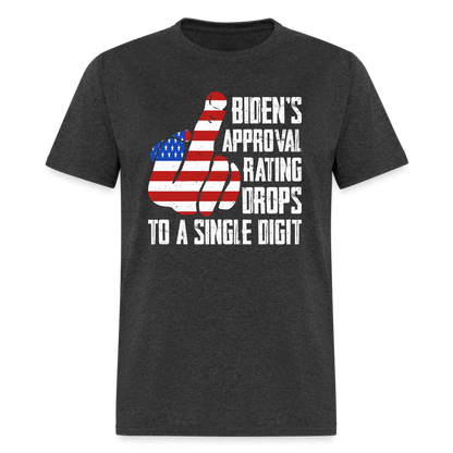 Biden's Approval Rating Drops To A Single Digit T-Shirt - heather black