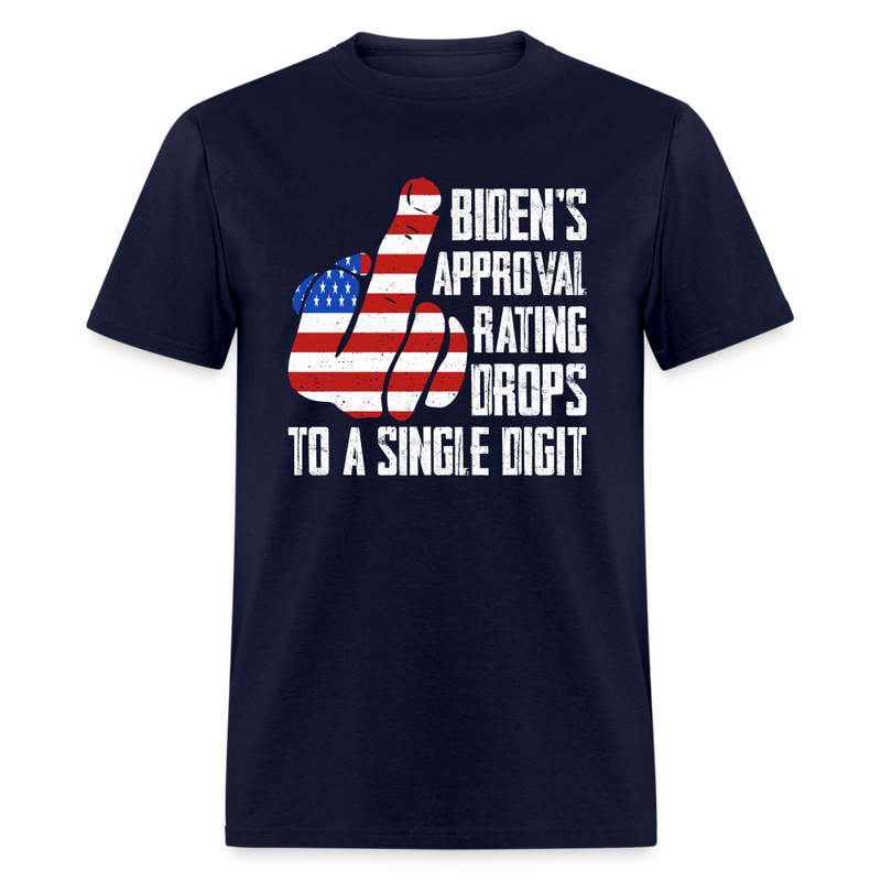 Biden's Approval Rating Drops To A Single Digit T-Shirt - navy