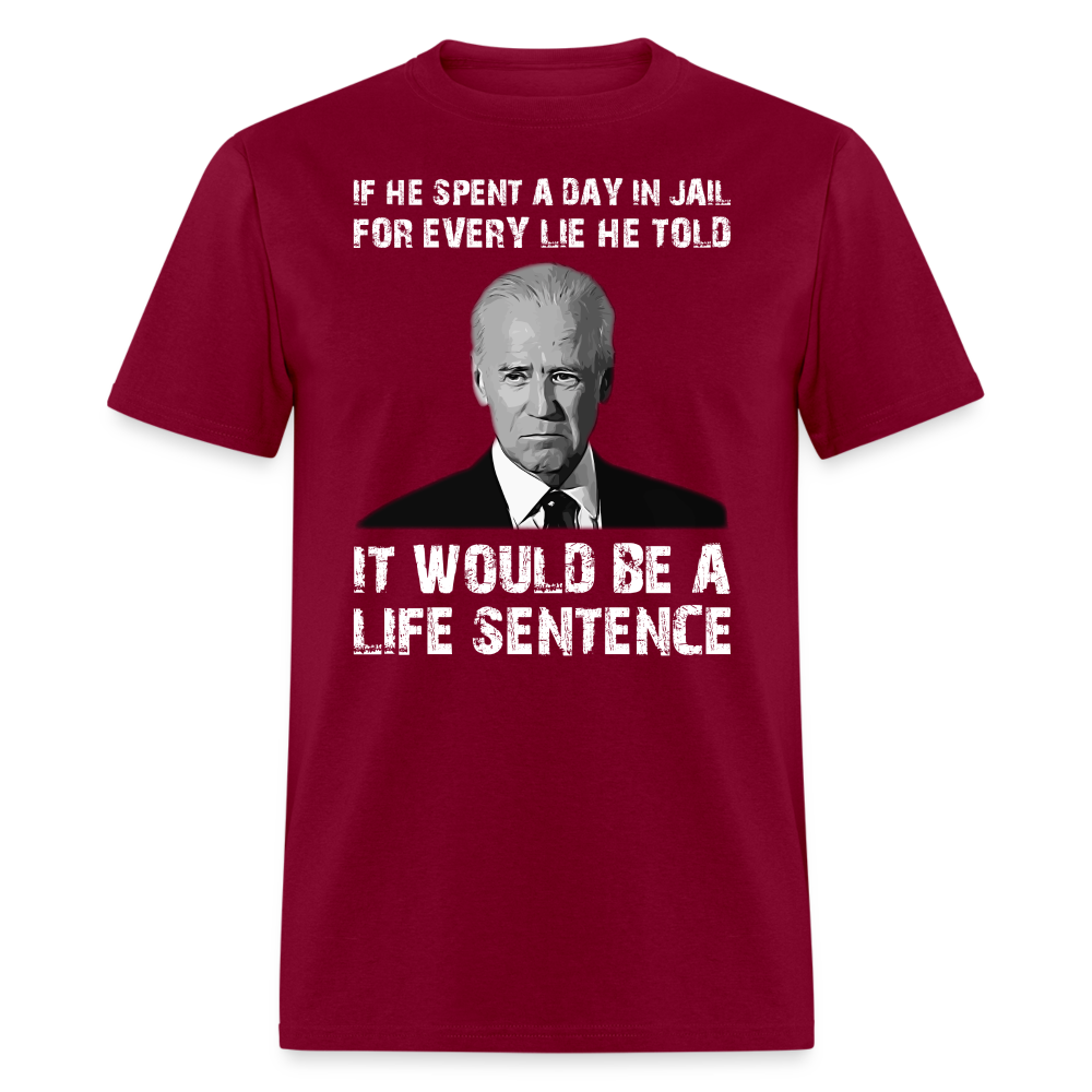 He Spent a Day in Jail T-Shirt - burgundy