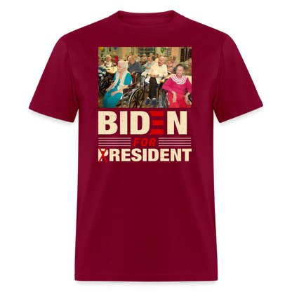 Biden For Resident T-Shirt - burgundy