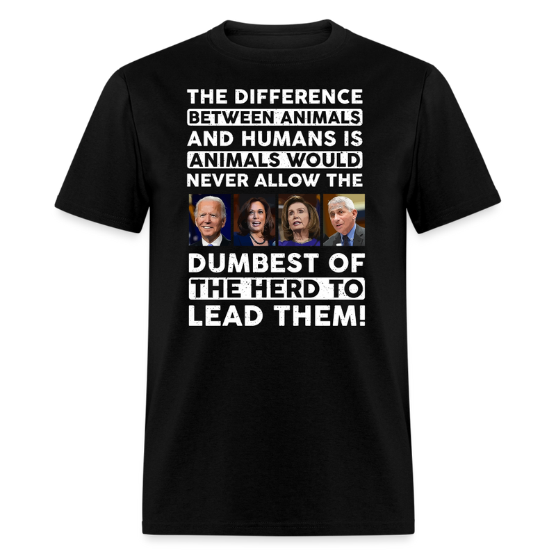 The Difference Between Animals T-Shirt - black
