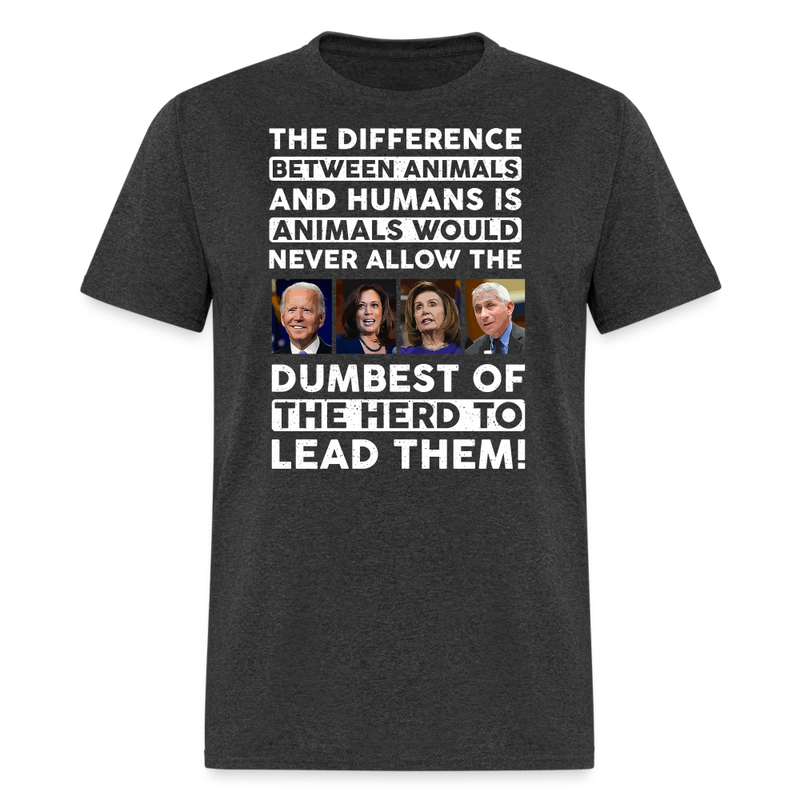 The Difference Between Animals T-Shirt - heather black