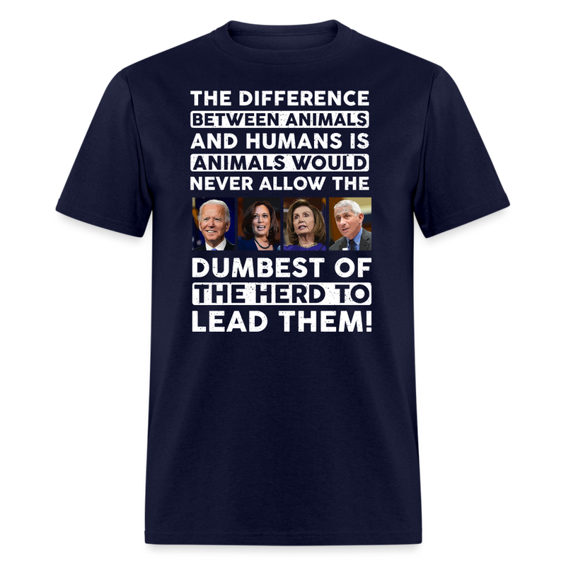 The Difference Between Animals T-Shirt - navy