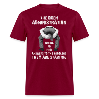The Biden Administration T-Shirt - burgundy