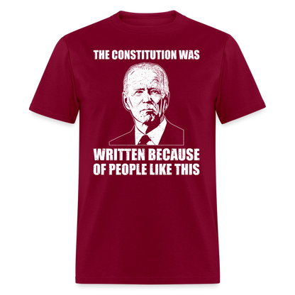 The Constitution Was Written T-Shirt - burgundy