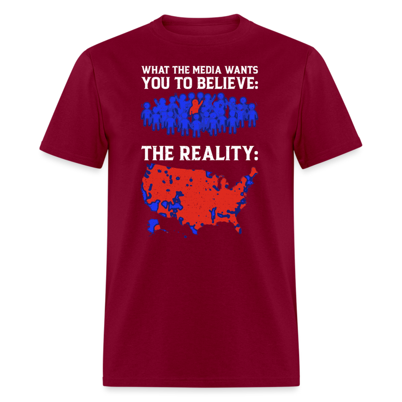 Media Wants To Believe T-Shirt - burgundy