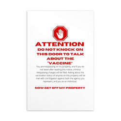 Vaccine Door Sign