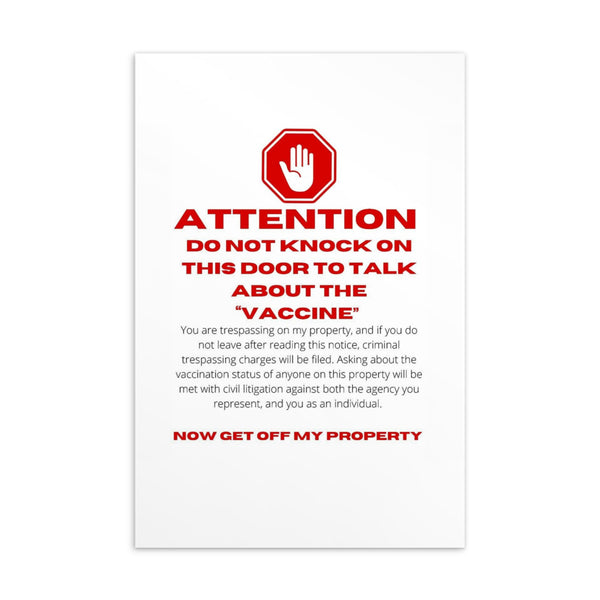 Vaccine Door Sign