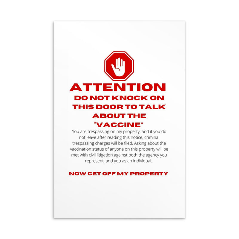 Vaccine Door Sign